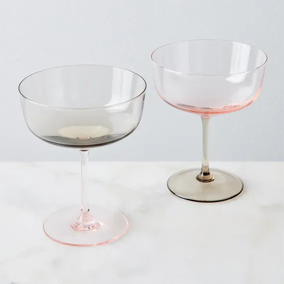 Celia Handblown Coupe Cocktail Glasses, Set of 2