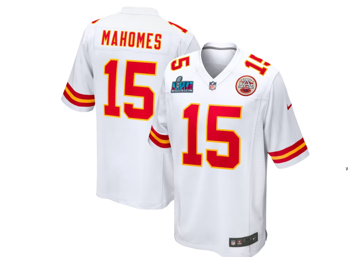 Patrick Mahomes Kansas City Chiefs Nike Super Bowl LVII Patch Away Game Jersey - White