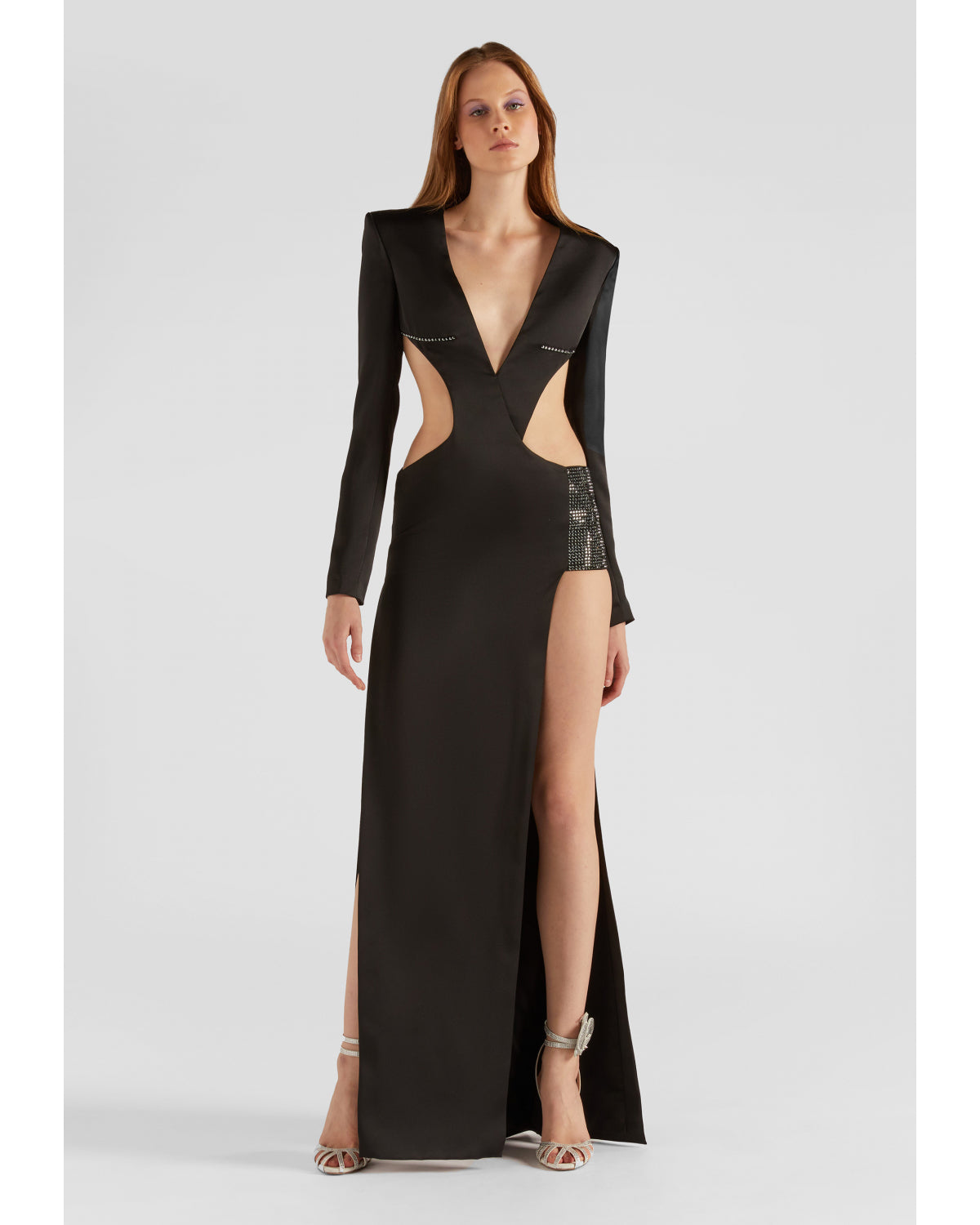 Evening dress with rhinestones