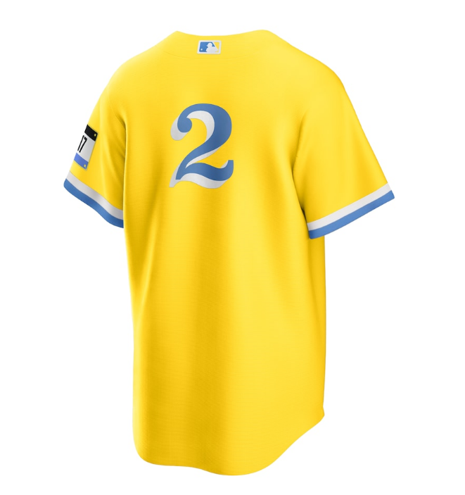 Men's Boston Red Sox Xander Bogaerts Nike Gold/Light Blue City Connect Replica Player Jersey