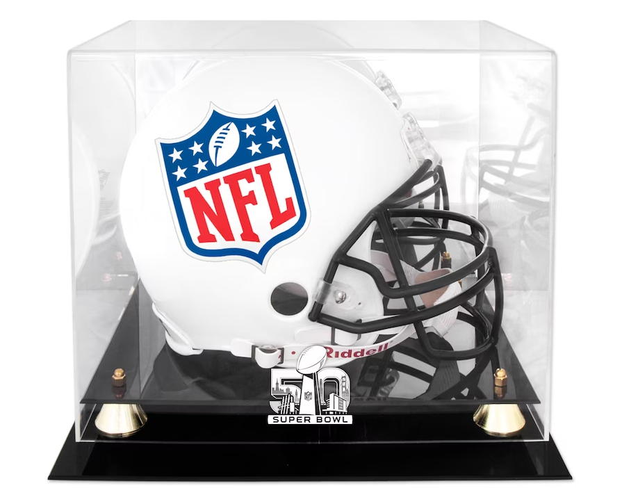 Fanatics Authentic Super Bowl 50 Golden Classic Helmet Logo Display Case