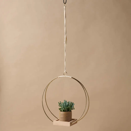 Braid & Wood Plant Hanger