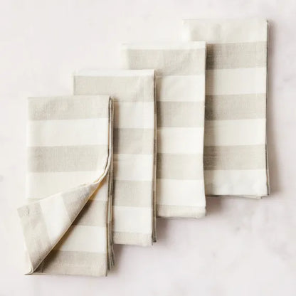 Essential Striped Cotton Napkins, Set of 4