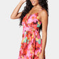 PRINTED RUFFLE WRAP DRESS