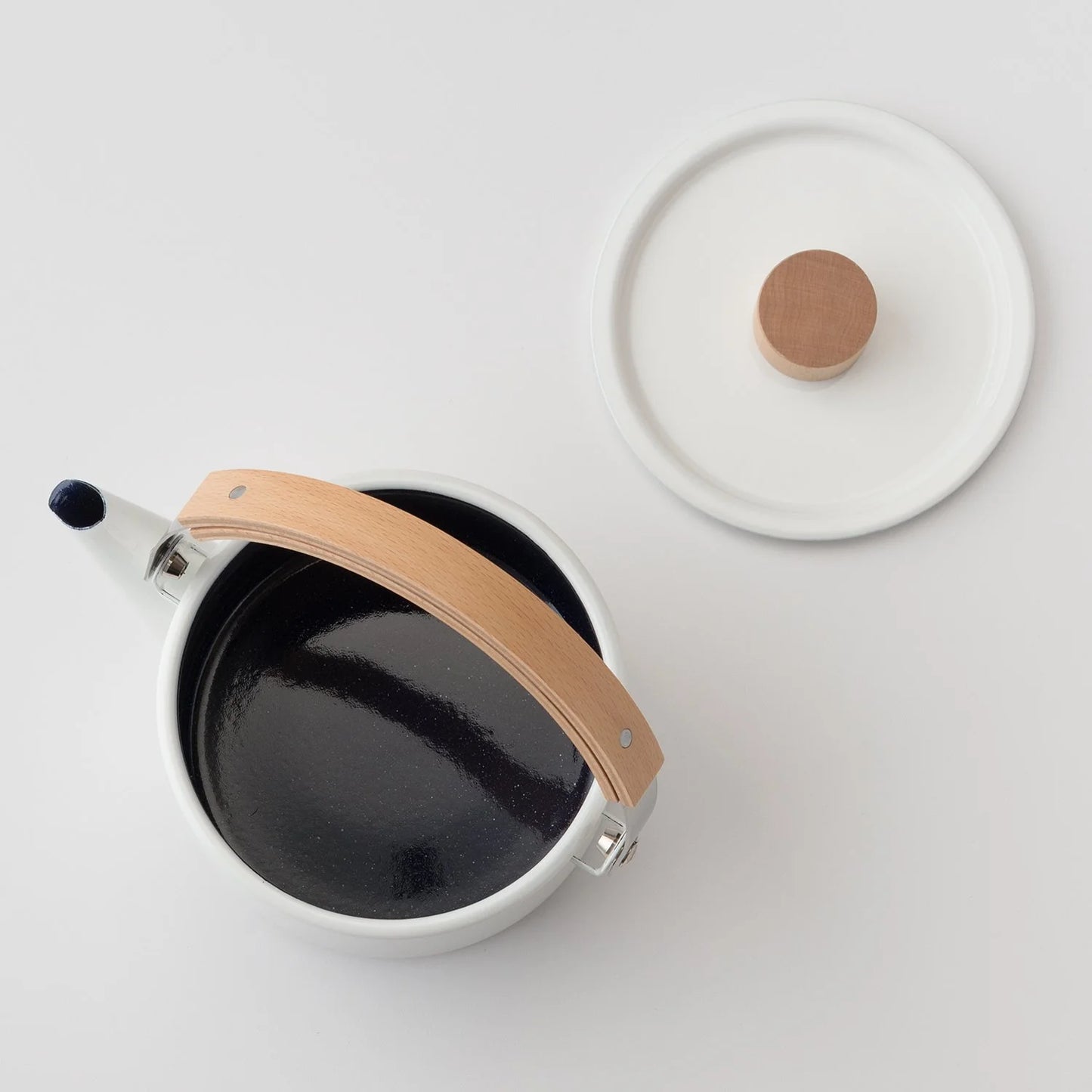 Enamel + Wood Kettle