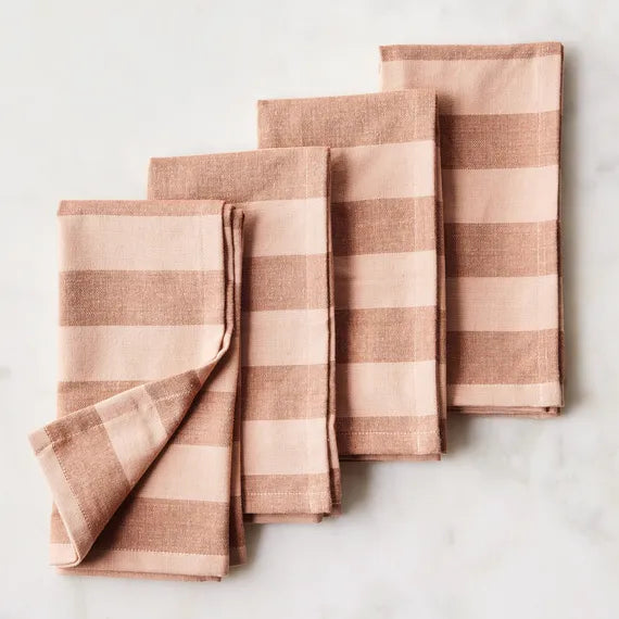 Essential Striped Cotton Napkins, Set of 4