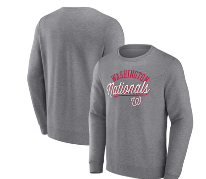 Men's Washington Nationals Fanatics Branded Heather Gray Simplicity Pullover Sweatshirt