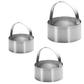 3 Pieces Round Biscuit Cutter with Handle