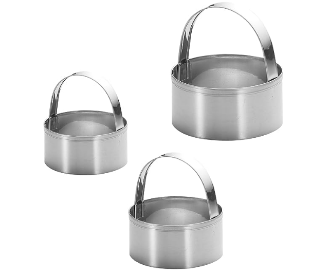 3 Pieces Round Biscuit Cutter with Handle