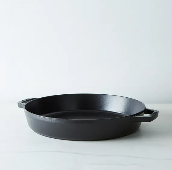 Staub Round Cast-Iron Double-Handle Skillet, 13"