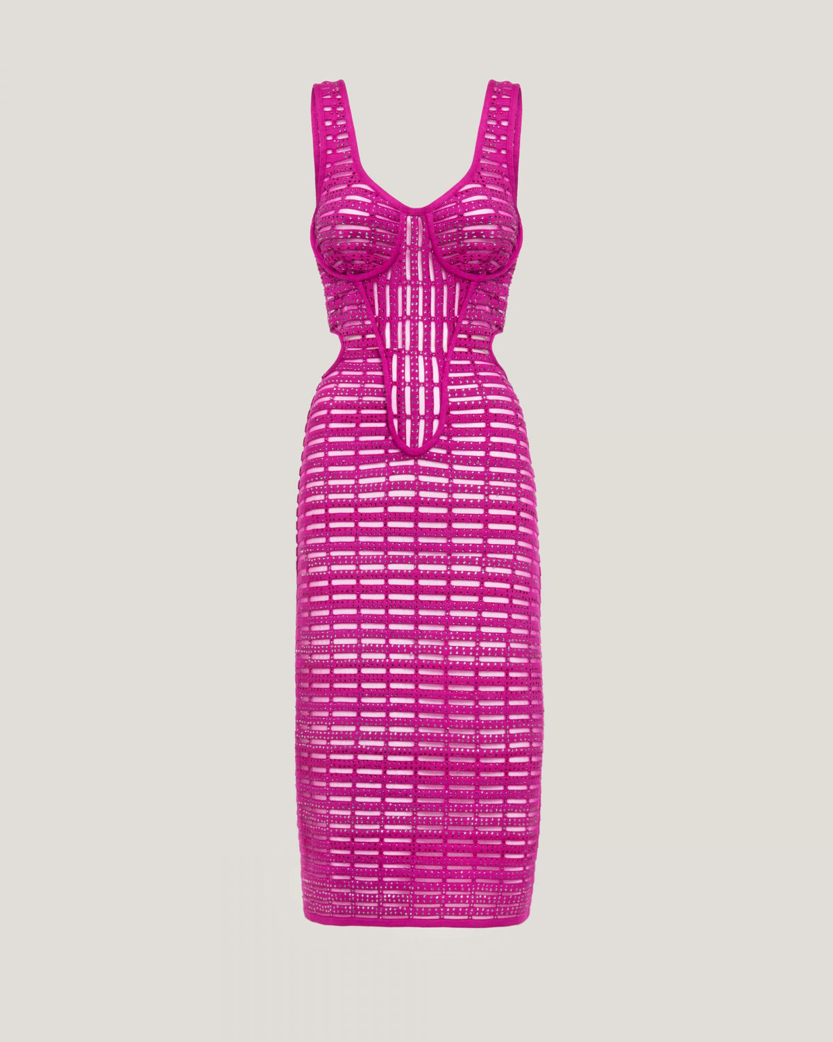 Evening iconic dress with rhinestones