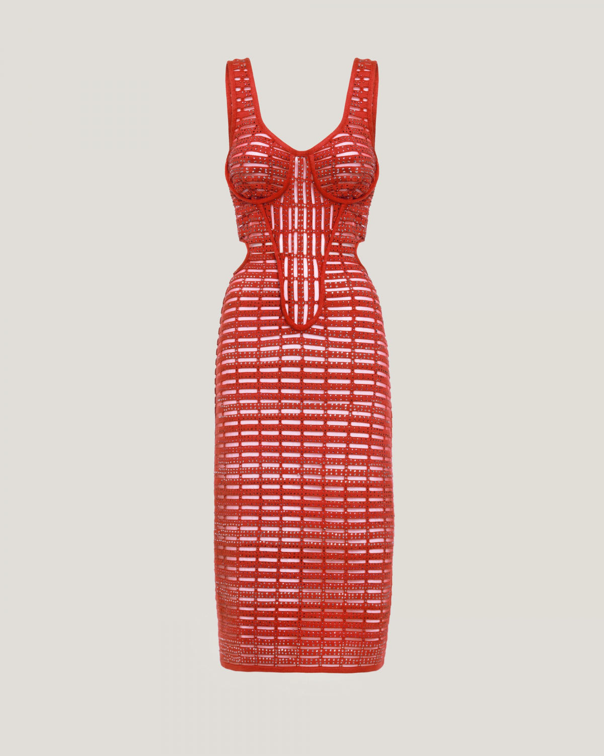 Evening iconic dress with rhinestones