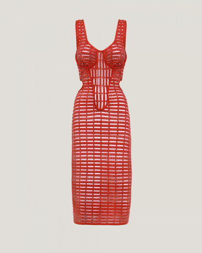 Evening iconic dress with rhinestones