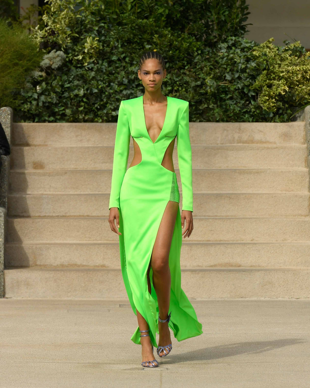 Evening dress with rhinestones