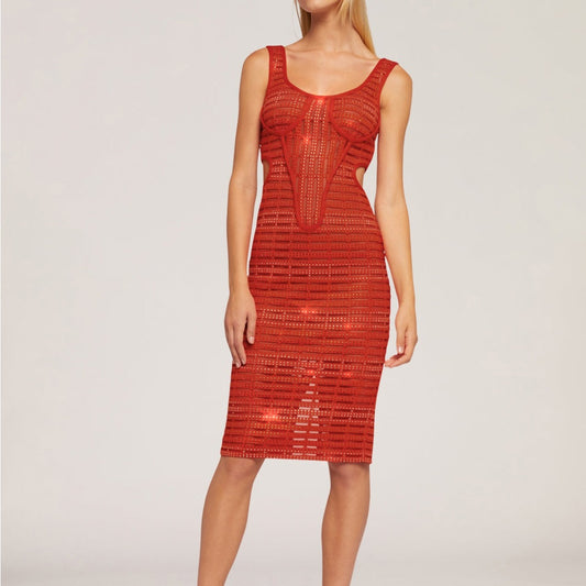 Evening iconic dress with rhinestones