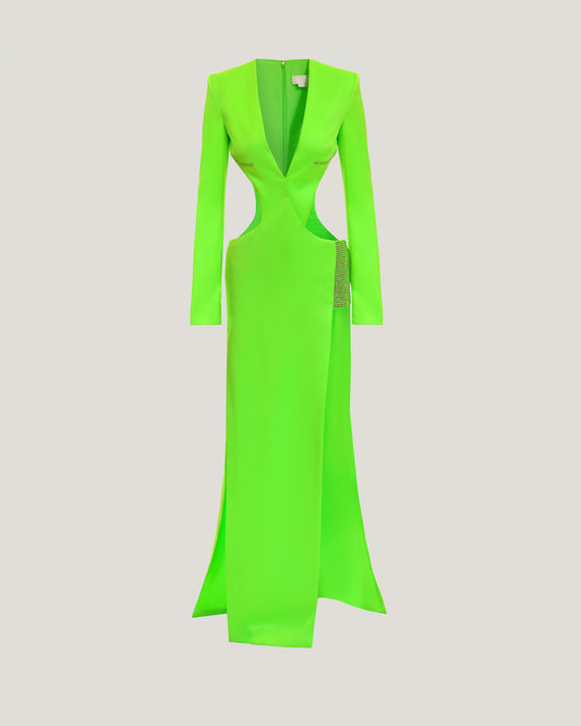 Evening dress with rhinestones