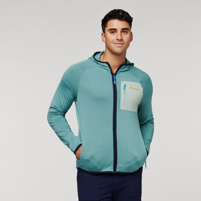 Otero Fleece Full-Zip Hooded Jacket - Men's, Bluegrass, Model Munther