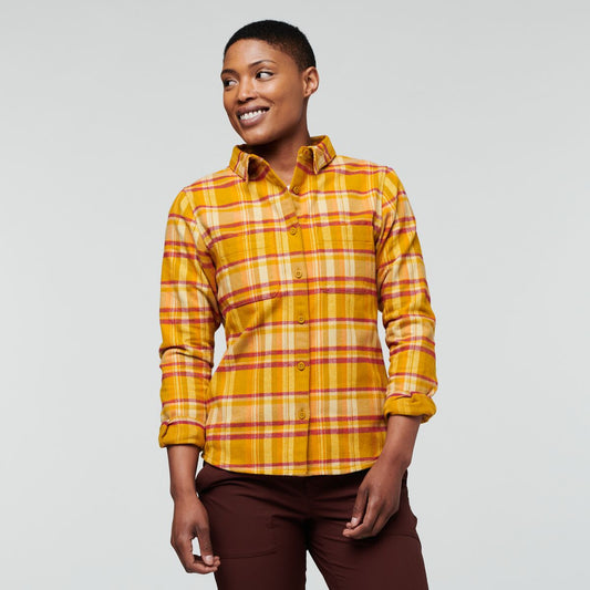 Mero Flannel Shirt - Women's, Amber Plaid, Model Callie