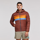 Fuego Hooded Down Jacket - Men's, Acorn Stripes, Model Munther