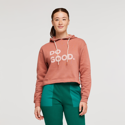 Do Good Organic Crop Sweatshirt - Women's, Earthen, Model Aya