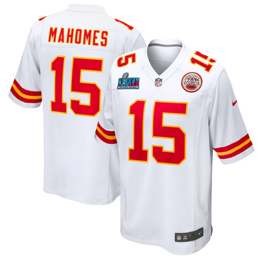 Patrick Mahomes Kansas City Chiefs Nike Super Bowl LVII Patch Away Game Jersey - White