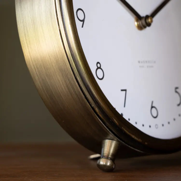 Lonnie Antique Brass Table Clock