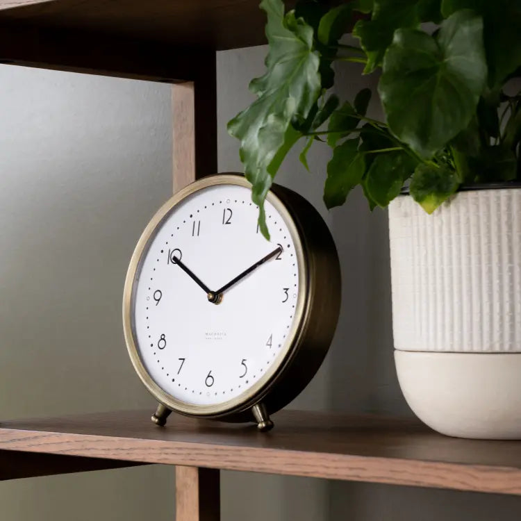 Lonnie Antique Brass Table Clock