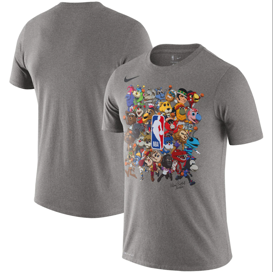 NBA Nike Mascot Performance T-Shirt - Heathered Charcoal