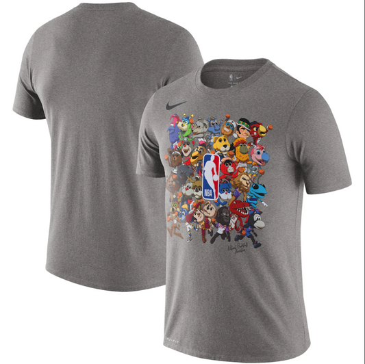 NBA Nike Mascot Performance T-Shirt - Heathered Charcoal