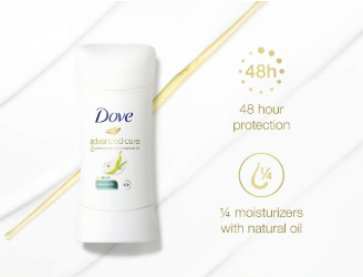 Dove Advanced Care Antiperspirant Deodorant Stick for Women Beauty Finish for 48 Hour Protection And Soft And Comfortable Underarms, 2.6 Ounce (Pack of 4)