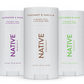 Native Deodorant | Natural Deodorant for Women and Men, Aluminum Free with Baking Soda, Probiotics, Coconut Oil and Shea Butter | Unscented