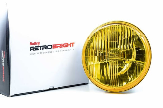 HOLLEY RETROBRIGHT LED FORWARD FACING LIGHT - HOUSING ONLY - YELLOW LENS - SOLD INDIVIDUALLY